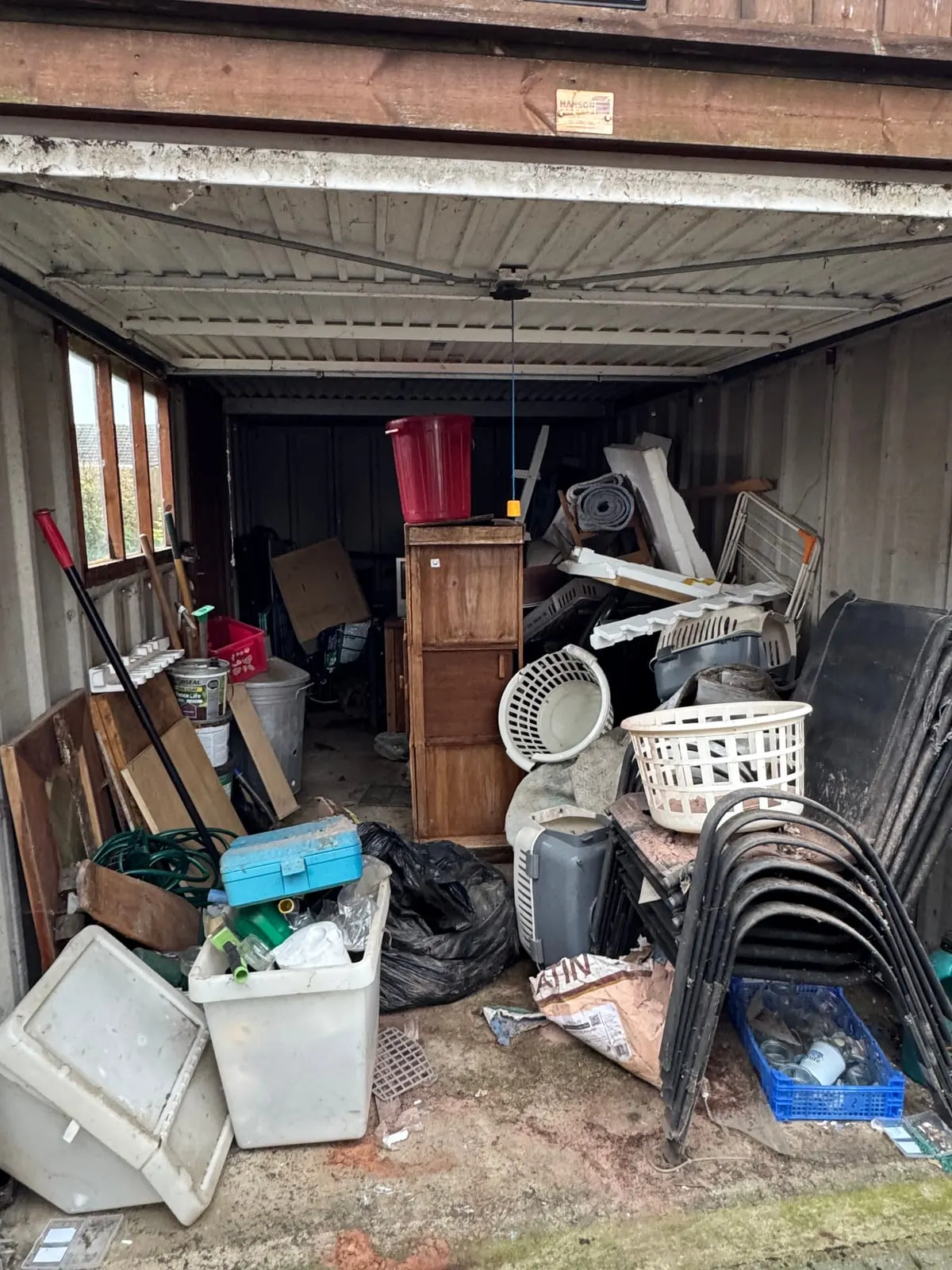 Furniture and belongings part-way through a house clearance