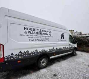 A completed house clearance in progress showing how a professional Yorkshire clearance team works compared to a skip
